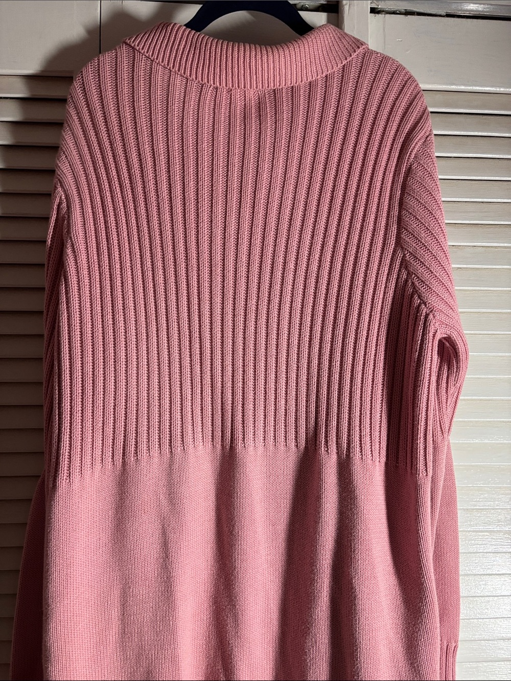 Pink Ribbed Button-Up Sweater Coat - Picture 5 of 8